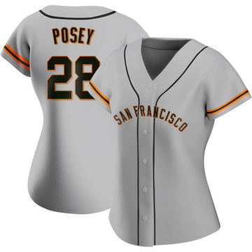 Gray Replica Buster Posey Women's San Francisco Giants Road Jersey