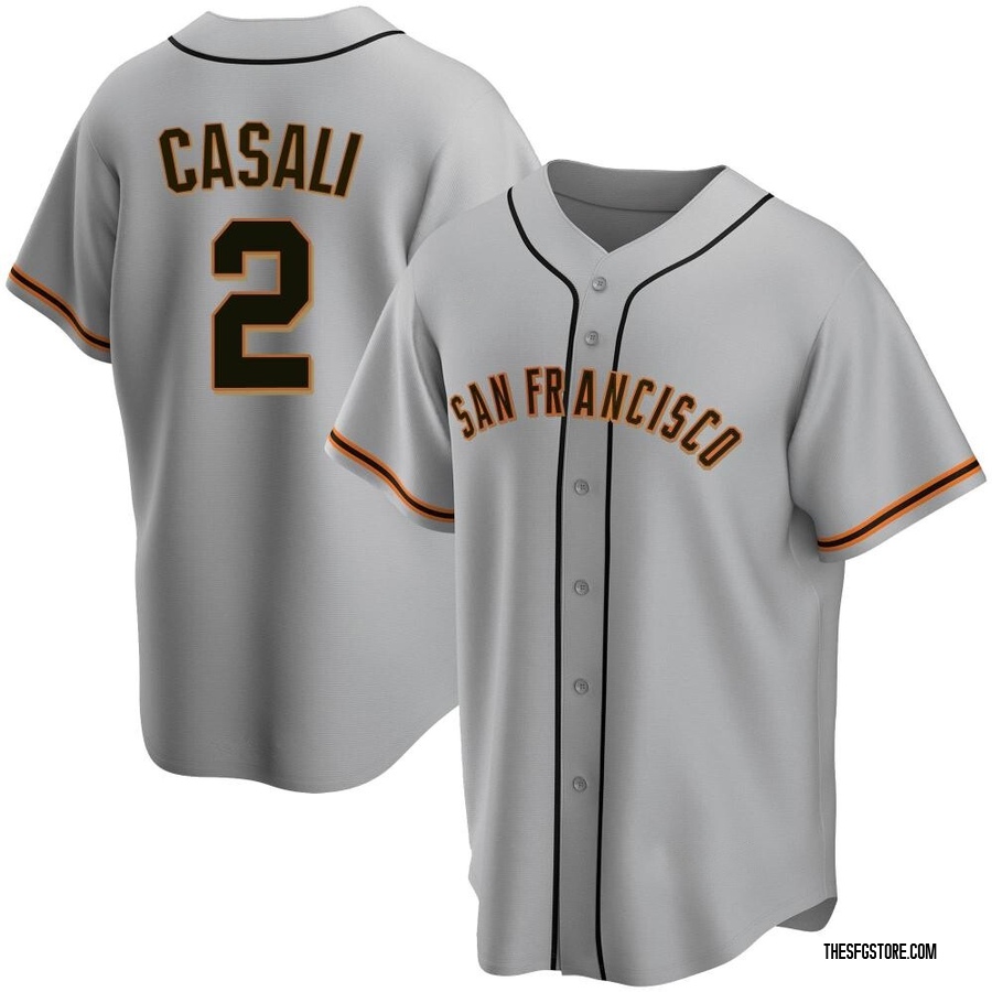 Gray Replica Curt Casali Youth San Francisco Giants Road Jersey