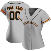 Gray Replica Custom Women's San Francisco Giants Road Jersey