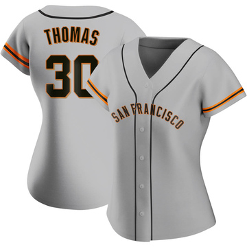 Gray Replica Derrel Thomas Women's San Francisco Giants Road Jersey