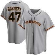 Gray Replica Ryan Borucki Men's San Francisco Giants Road Jersey