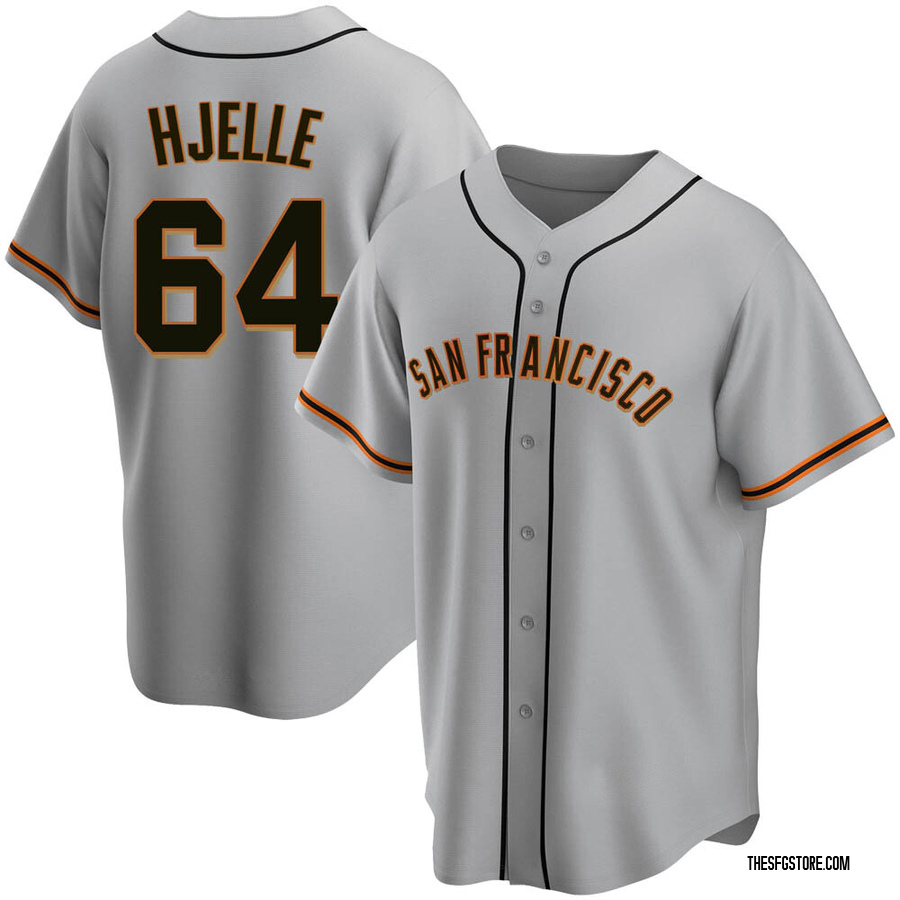 Gray Replica Sean Hjelle Men's San Francisco Giants Road Jersey