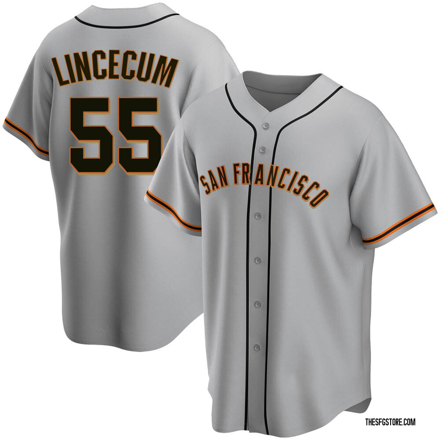 Gray Replica Tim Lincecum Youth San Francisco Giants Road Jersey