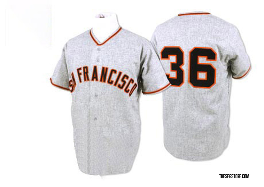 Grey Authentic Gaylord Perry Men's San Francisco Giants 1962 Throwback Jersey