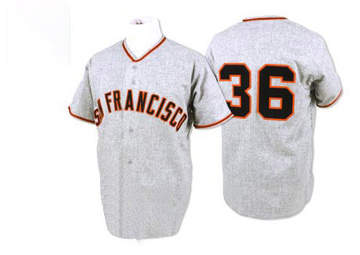 Grey Replica Gaylord Perry Men's San Francisco Giants 1962 Throwback Jersey