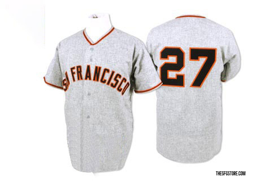 Grey Replica Juan Marichal Men's San Francisco Giants 1962 Throwback Jersey
