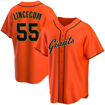 Orange Replica Tim Lincecum Men's San Francisco Giants Alternate Jersey