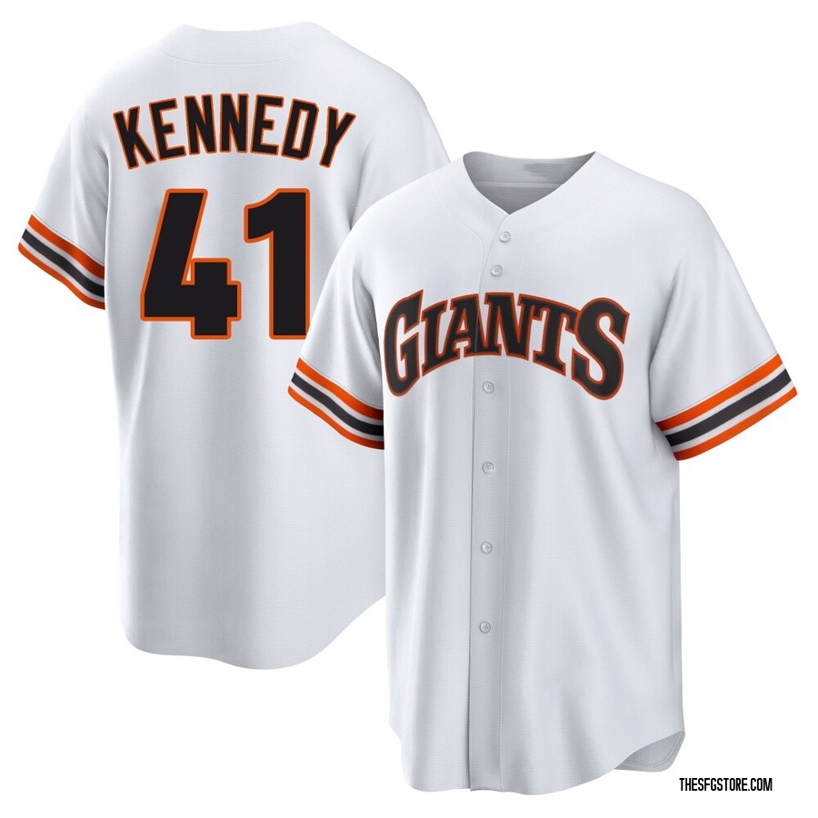White Limited Buddy Kennedy Men's San Francisco Giants Throwback Cooperstown Collection Jersey