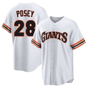 White Limited Buster Posey Men's San Francisco Giants Throwback Cooperstown Collection Jersey