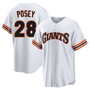 White Limited Buster Posey Men's San Francisco Giants Throwback Cooperstown Collection Jersey