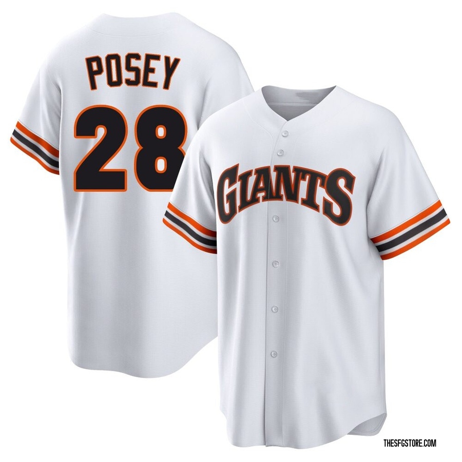 White Limited Buster Posey Youth San Francisco Giants Throwback Cooperstown Collection Jersey