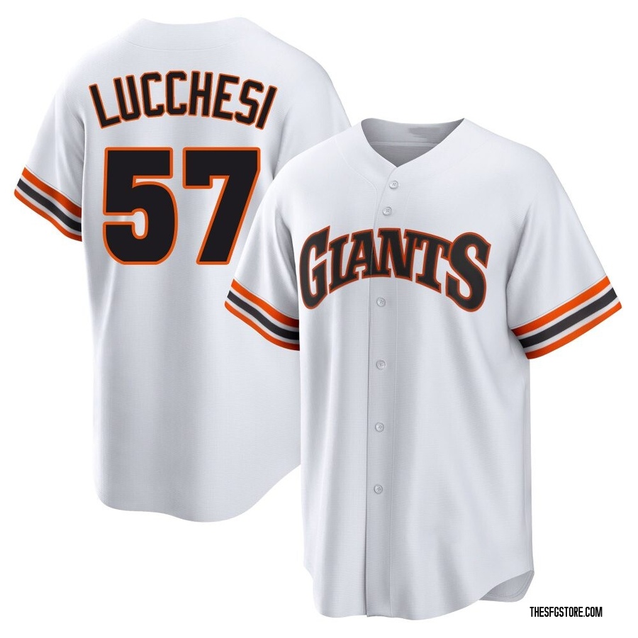 White Limited Joey Lucchesi Men's San Francisco Giants Throwback Cooperstown Collection Jersey