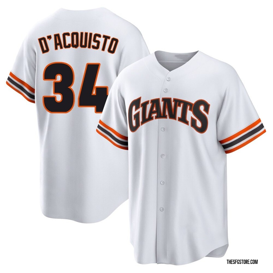 White Limited John D'acquisto Youth San Francisco Giants Throwback Cooperstown Collection Jersey