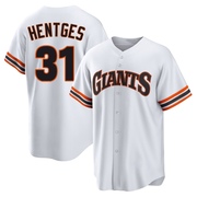 White Limited Sam Hentges Men's San Francisco Giants Throwback Cooperstown Collection Jersey