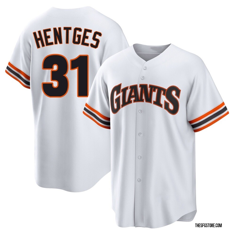 White Limited Sam Hentges Men's San Francisco Giants Throwback Cooperstown Collection Jersey