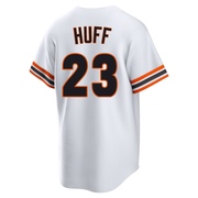 White Limited Sam Huff Men's San Francisco Giants Throwback Cooperstown Collection Jersey