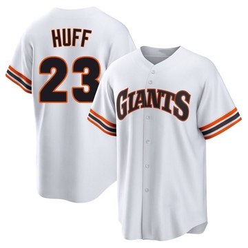 White Limited Sam Huff Men's San Francisco Giants Throwback Cooperstown Collection Jersey