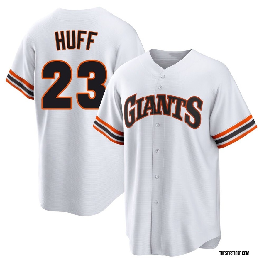 White Limited Sam Huff Men's San Francisco Giants Throwback Cooperstown Collection Jersey