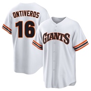 White Limited Steve Ontiveros Youth San Francisco Giants Throwback Cooperstown Collection Jersey