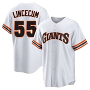 White Limited Tim Lincecum Men's San Francisco Giants Throwback Cooperstown Collection Jersey