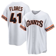 White Limited Wilmer Flores Men's San Francisco Giants Throwback Cooperstown Collection Jersey
