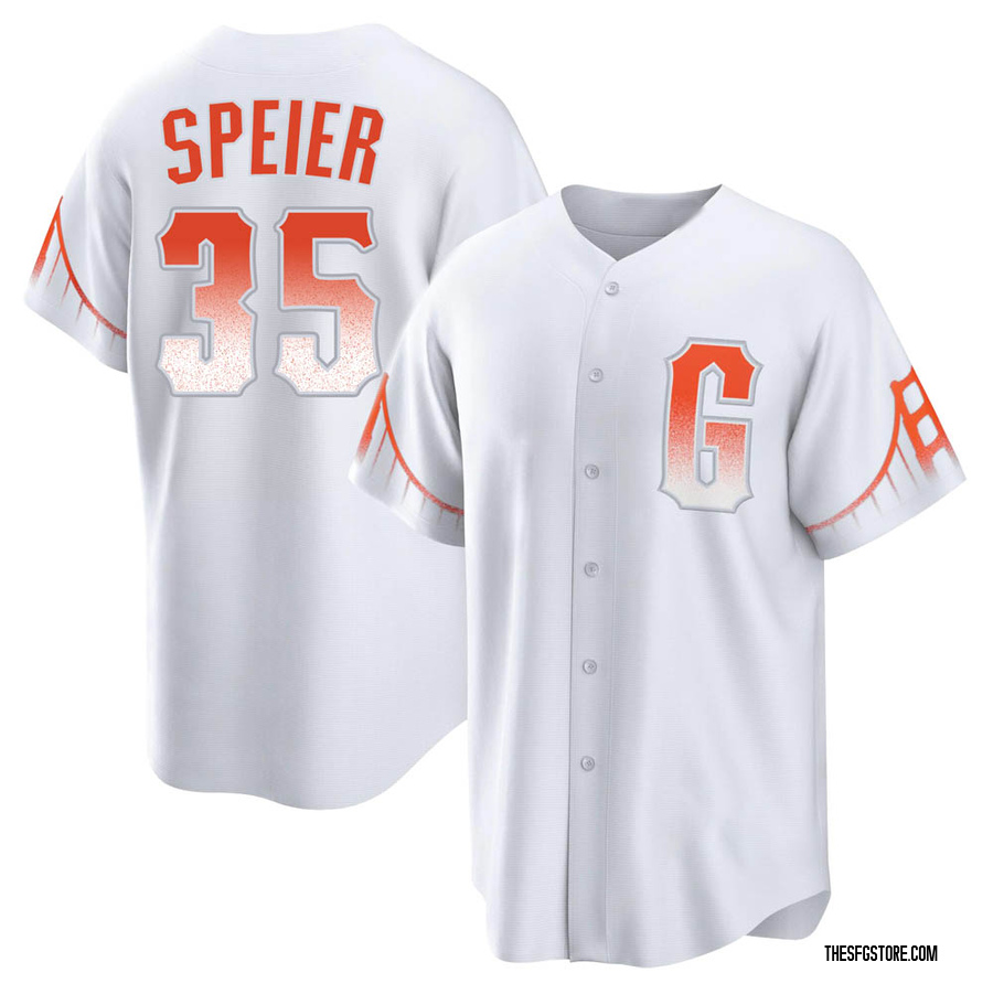 White Replica Chris Speier Men's San Francisco Giants 2021 City Connect Jersey