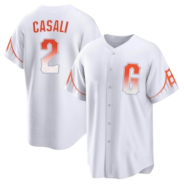 White Replica Curt Casali Youth San Francisco Giants 2021 City Connect Jersey