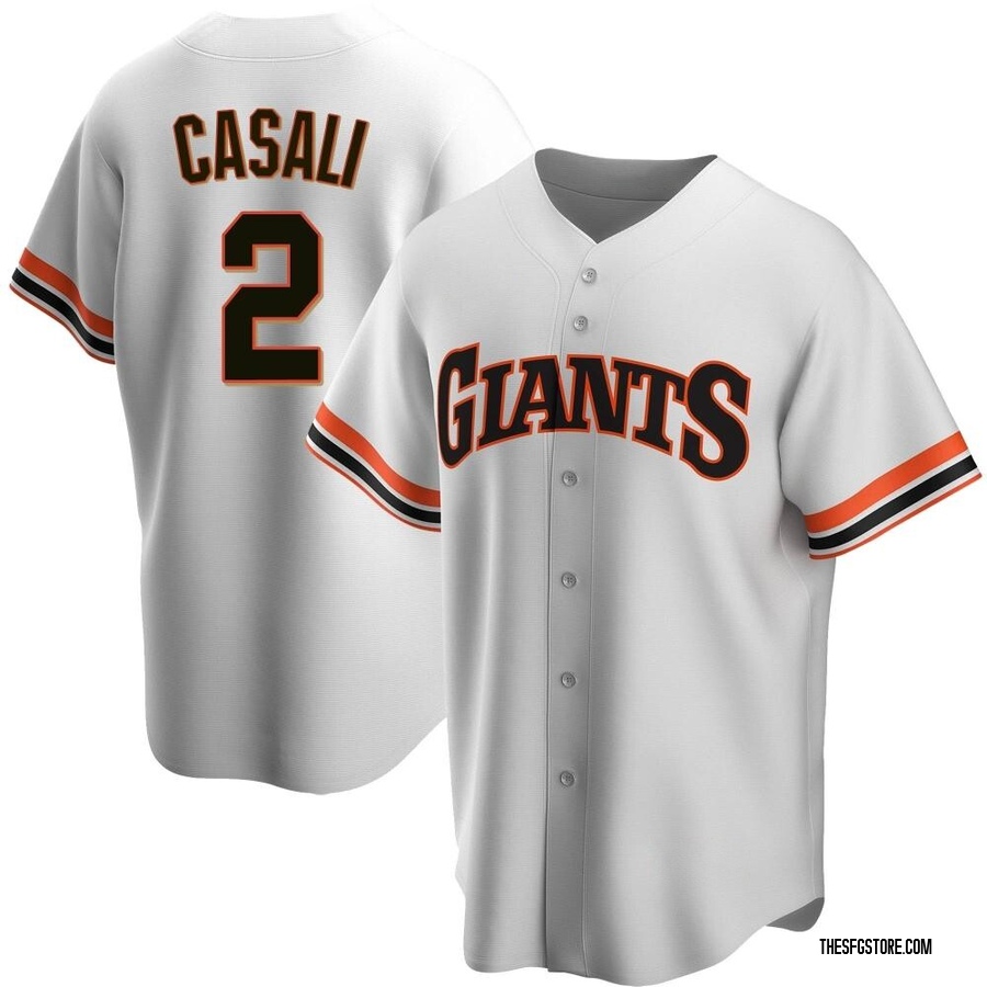 White Replica Curt Casali Youth San Francisco Giants Home Cooperstown Collection Jersey