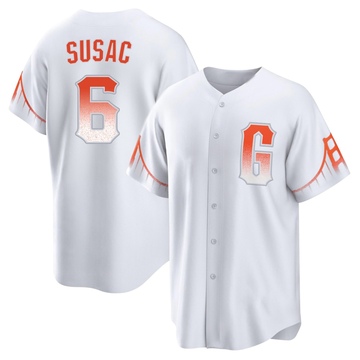 White Replica Daniel Susac Youth San Francisco Giants 2021 City Connect Jersey