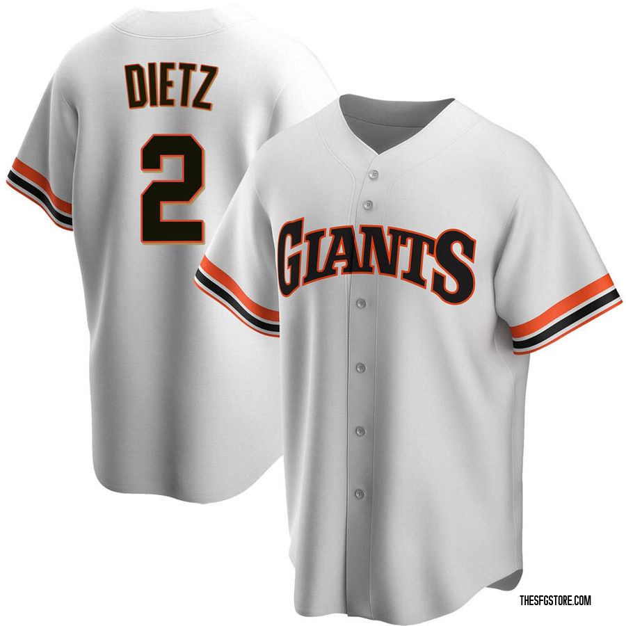 White Replica Dick Dietz Men's San Francisco Giants Home Cooperstown Collection Jersey