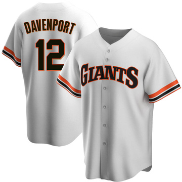 White Replica Jim Davenport Men's San Francisco Giants Home Cooperstown Collection Jersey