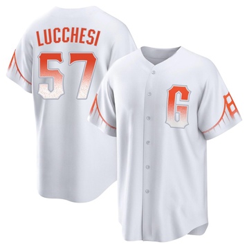 White Replica Joey Lucchesi Youth San Francisco Giants 2021 City Connect Jersey