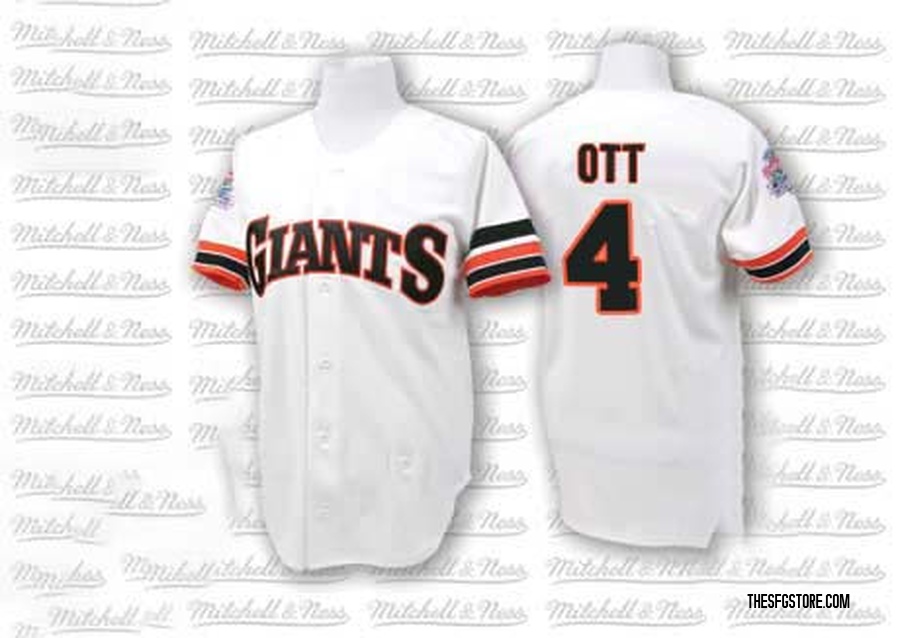 White Replica Mel Ott Men's San Francisco Giants Throwback Jersey
