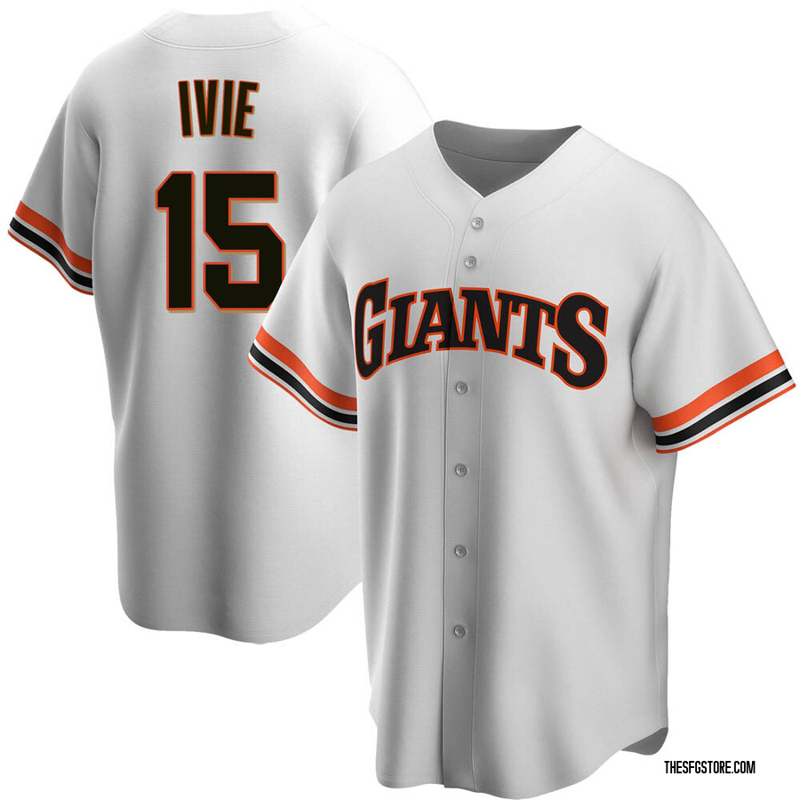 White Replica Mike Ivie Men's San Francisco Giants Home Cooperstown Collection Jersey