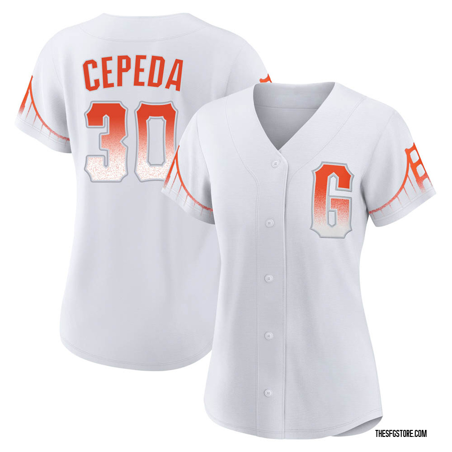 White Replica Orlando Cepeda Women's San Francisco Giants 2021 City Connect Jersey