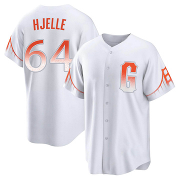 White Replica Sean Hjelle Men's San Francisco Giants 2021 City Connect Jersey