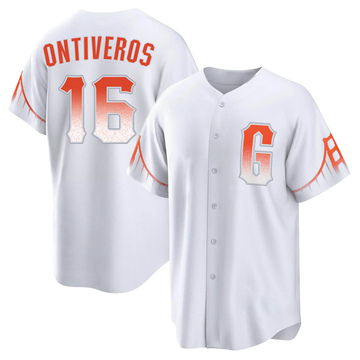 White Replica Steve Ontiveros Men's San Francisco Giants 2021 City Connect Jersey