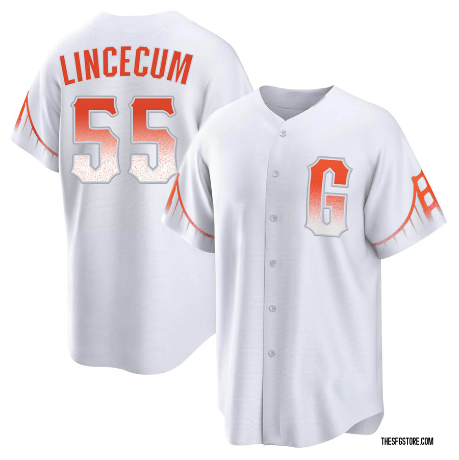 White Replica Tim Lincecum Men's San Francisco Giants 2021 City Connect Jersey