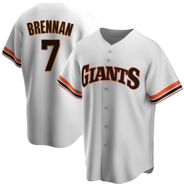 White Replica Will Brennan Men's San Francisco Giants Home Cooperstown Collection Jersey